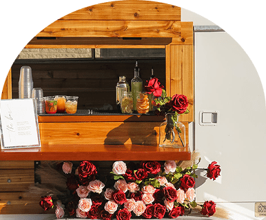 Rustic food truck with roses